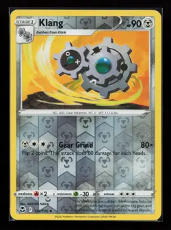 Klang 124/195 Uncommon SWSH12: Silver Tempest Reverse Holo Pokemon Card - Image 1