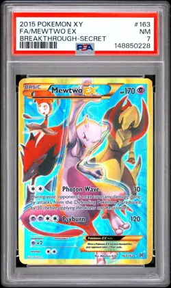 Pokemon Mewtwo-EX TCG Breakthrough Holo Card 163/162 Secret Rare PSA 7 - Image 1