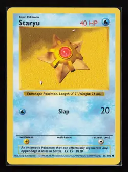 Staryu 65/102 Common Base Set (Shadowless) Pokemon Card - Image 1