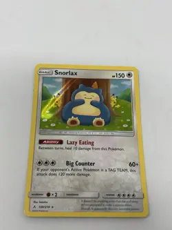 Snorlax 158/214 Holo Rare Unbroken Bonds Pokemon Card NM 2019 Near Mint - Image 1