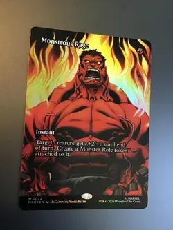 MTG Marvel Super Heroes MAR 0072 Monstrous Rage Borderless Foil - Image 1