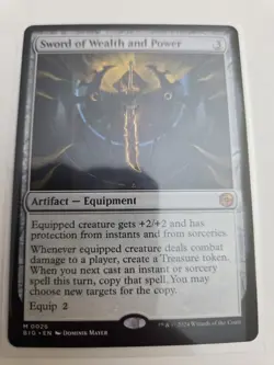 mtg,Sword of Wealth and Power Outlaws of Thunder Junction: the Big Score Reg NM - Image 1