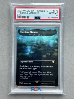 PSA 10 ~ The Dead Marshes Urborg, Tomb Of Yawgmoth M 0375 Lord of the Rings MTG - Image 1