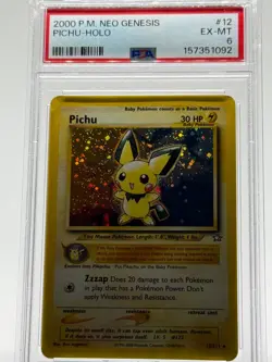 2000 POKEMON NEO GENESIS #12 PICHU-HOLO PSA 6 - Image 1
