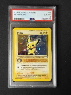 2000 POKEMON TCG NEO GENESIS #12 PICHU-HOLO PSA 6 EX-MT - Image 1