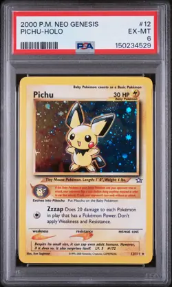2000 POKEMON NEO GENESIS #12 PICHU-HOLO PSA 6 - Image 1