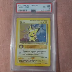 Pokemon TCG Pichu 12/111 Neo Genesis Holo Unlimited PSA 6 WOTC 2000 - Image 1