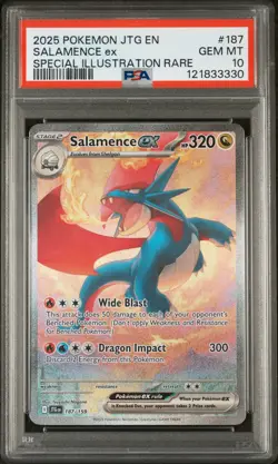 2025 POKEMON JTG EN-JOURNEY TOGETHER #187 SALAMENCE EX PSA 10 - Image 1