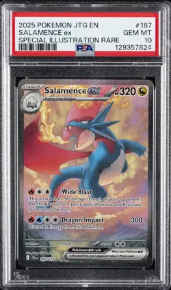 2025 POKEMON JTG EN-JOURNEY TOGETHER #187 SALAMENCE EX PSA 10 - Image 1