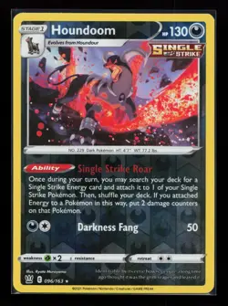 Houndoom 096/163 Reverse Holo Rare SWSH05: Battle Styles Pokemon Card - Image 1