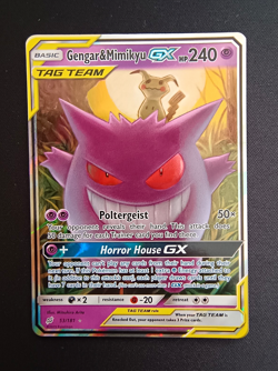 Pokemon TCG Gengar & Mimikyu GX SM-Team Up 53/181 TAG TEAM Ultra Rare Holo - Image 1