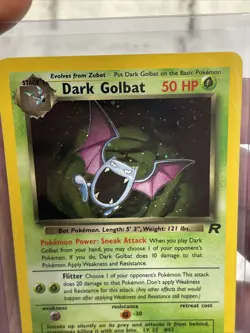 Pokemon Dark Golbat Holo TCG Card 7/82 Team Rocket NM Near Mint Vintage SWIRL - Image 3