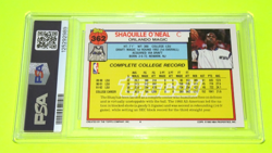 SHAQUILLE O'NEAL SCARCE 1992 TOPPS GOLD #362 PSA-8 NM/MT ROOKIE RC CARD - Image 2