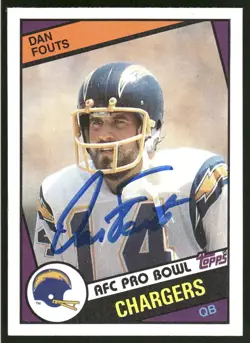 Dan Fouts Signed 1984 Topps #179 San Diego Chargers Autographed Card HOF AUTO - Image 1