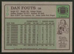 Dan Fouts Signed 1984 Topps #179 San Diego Chargers Autographed Card HOF AUTO - Image 2