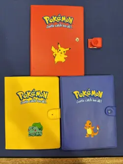 Pokemon Vintage Binders - no cards, empty binder Bulbasaur Pikachu Charmander - Image 1