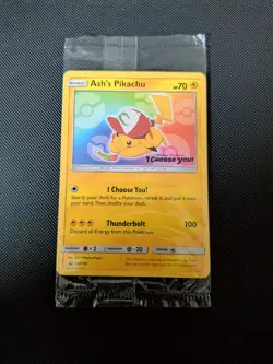 Pokemon Ash's Pikachu Promo Card SM108 Sealed Pack 2017 Sun & Moon English - Image 1