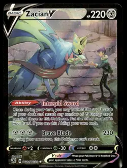 Pokemon Cards Zacian V TG21/TG30 Astral Radiance Trainer Gallery Holo V Rare NM - Image 1