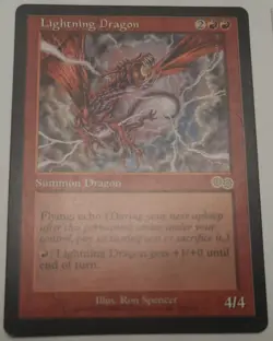 Lightning Dragon - Urza's Saga - MTG Magic The Gathering - MP Moderately Played - Image 1
