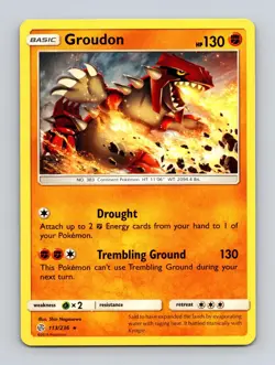 Groudon 113/236 Rare Cosmic Eclipse Pokemon Near Mint NM - Image 1