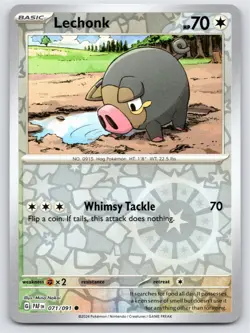 2024 POKEMON LECHONK PALDEAN FATES 071/091 REVERSE HOLO COMMON NM A3094 FREE S&H - Image 1