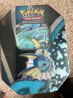 Pokemon TCG Eevee Evolutions Tin Vaporeon V NEW Factory Sealed 820650809057 - Image 1