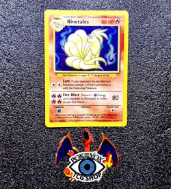 Pokemon Ninetales Base Set 12/102 Holo Rare 80 HP Stage 1 Pokemon TCG English - Image 1