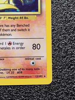 Pokemon Ninetales Base Set 12/102 Holo Rare 80 HP Stage 1 Pokemon TCG English - Image 5