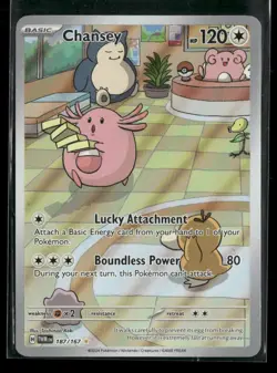 Pokemon Card - Chansey 187/167 Holo Illustration Rare Shiny Foil Full Art TCG - Image 1