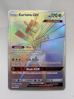 POKEMON TCG KARTANA GX 117/111 RAINBOW SECRET RARE Crimson Invasion - Image 1