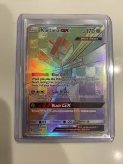 POKEMON TCG KARTANA GX 117/111 RAINBOW SECRET RARE Crimson Invasion - Image 3