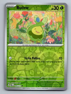 Budew 004/131 Common Prismatic Evolutions Pokemon Near Mint Reverse Holo - Image 1