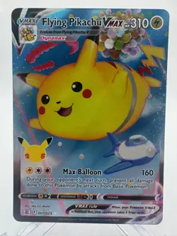 Pokemon Flying Pikachu VMAX Celebrations 007/025 Holo VMAX Rare - Image 1
