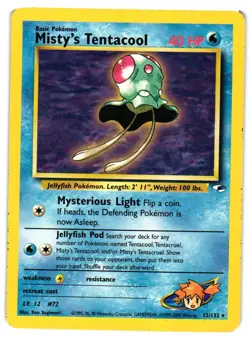 Pokemon TCG Gym Heroes Misty's Tentacool 32/132 Unlimited Rare MP/HP - Image 1