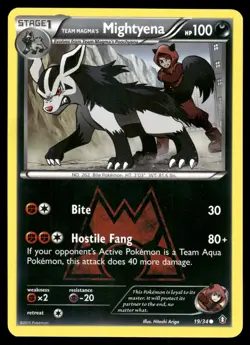 Team Magma's Mightyena 19/34 Common Double Crisis Pokemon Near Mint - Image 1