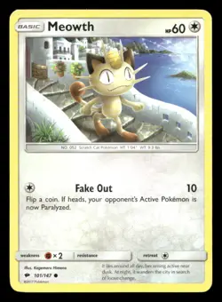 Meowth 101/147 Burning Shadows NM/M Pokemon - Image 1