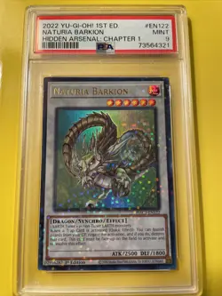 YuGiOh NATURIA BARKION #HAC1-EN122🔥PSA 9 MINT🔥1st EDITION-2022 ULTRA RARE - Image 1