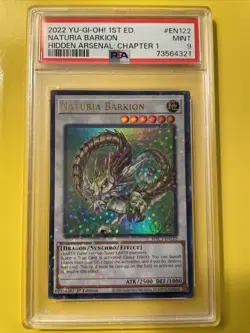 YuGiOh NATURIA BARKION #HAC1-EN122🔥PSA 9 MINT🔥1st EDITION-2022 ULTRA RARE - Image 2