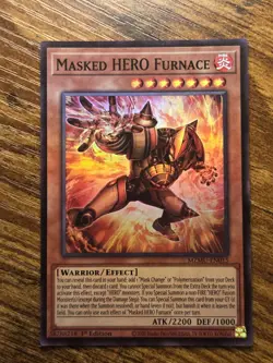 Masked Hero Furnace MZMU-EN015 Super Rare Yugioh 1st Edition Maze of Muertos NM - Image 1