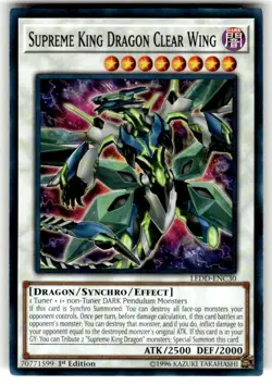 Yu-Gi-Oh! Yugioh Supreme King Dragon Clear Wing LEDD-ENC30 Common 1st Edition - Image 1