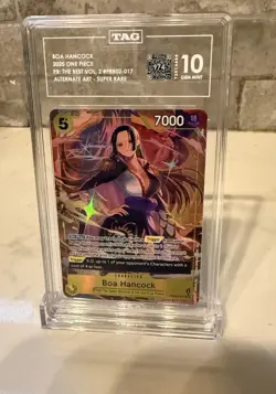 2025 One Piece CCG Boa Hancock SP Alt Art Foil SR PRB02-017 TAG 10 Gem - Image 1