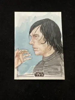 Kylo Ren Ben Solo Sketch Card Artist Topps Star Wars by Joe Ortiz Auto 1/1 A591 - Image 1