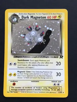 Dark Magneton 11/82 Holo SWIRL Team Rocket Holo Rare WOTC Vintage - Image 1