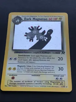 Dark Magneton 11/82 Holo SWIRL Team Rocket Holo Rare WOTC Vintage - Image 4