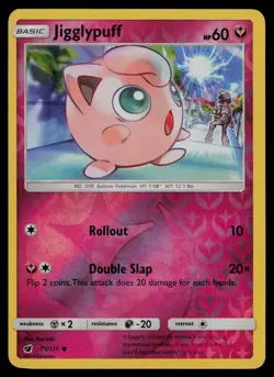 Jigglypuff 71/111 Common Crimson Invasion Pokemon Reverse Holo Lightly Played - Image 1