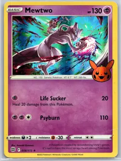 Mewtwo 056/172 Holo Promo Trick or Trade BOOster Pokemon Damaged - Image 1