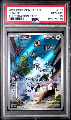 2024 POKEMON TEF EN-TEMPORAL FORCES ILLUSTRATION RARE #181 CHATOT PSA 10 - Image 1