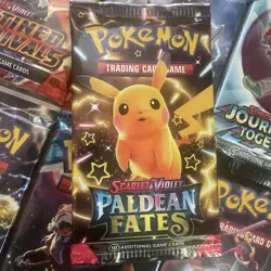 Lot Of 7 SV Booster Packs Paldean Fates Destined Rivals And More Pokemon - Image 2