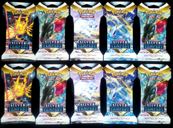 Pokemon TCG Silver Tempest Booster Pack Lot of 10 Factory Sealed Sleeved Packs - Image 1