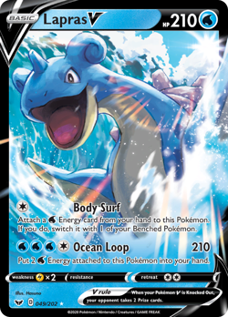Lapras V - 049/202 Sword & Shield Holo - V Rare Pokemon - HP - Image 4